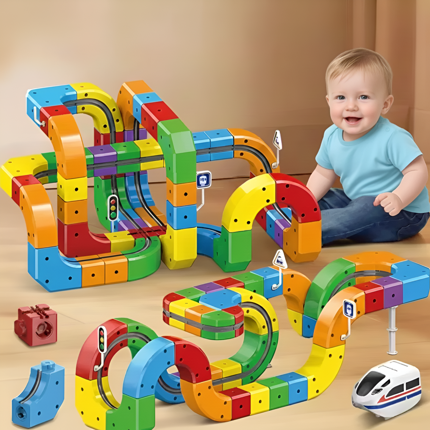 Magnetic Electric Railway Builder For Kids