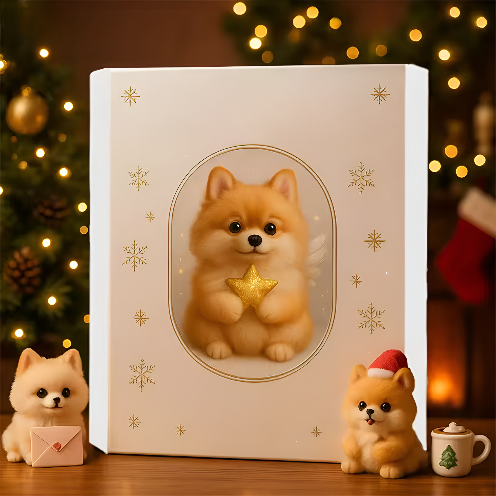 Pomeranian Christmas Advent Calendar Festive Figurine Countdown Set