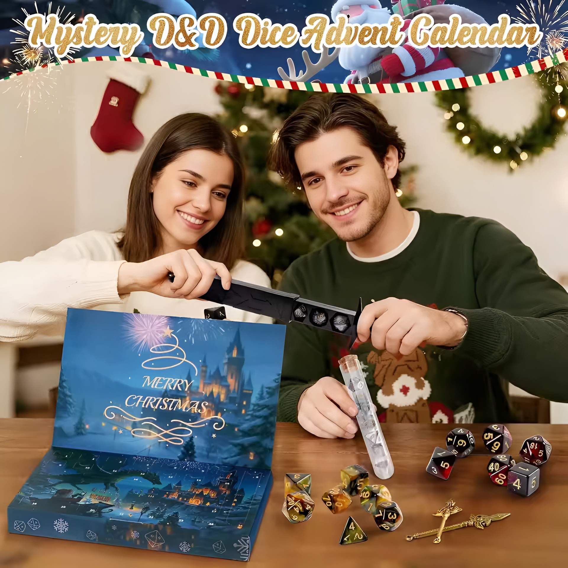 Christmas Advent Calendar 2025 Mystery Dnd Dice Set Vacation Advent Calendar 24 Days