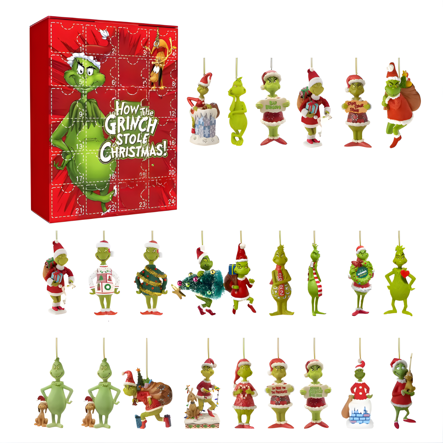 Christmas Cartoon Countdown Calendar With Daily Figurine Set