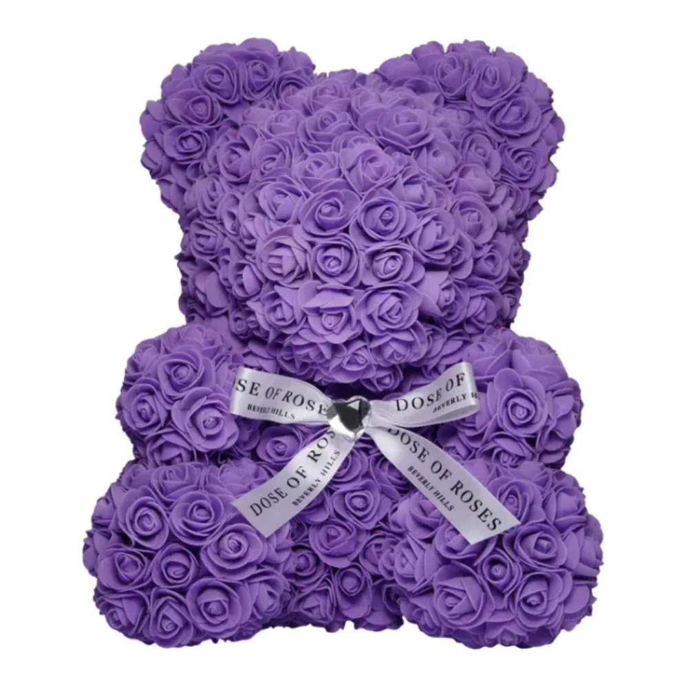 Flower Teddy Bear Gift Box With Ribbon