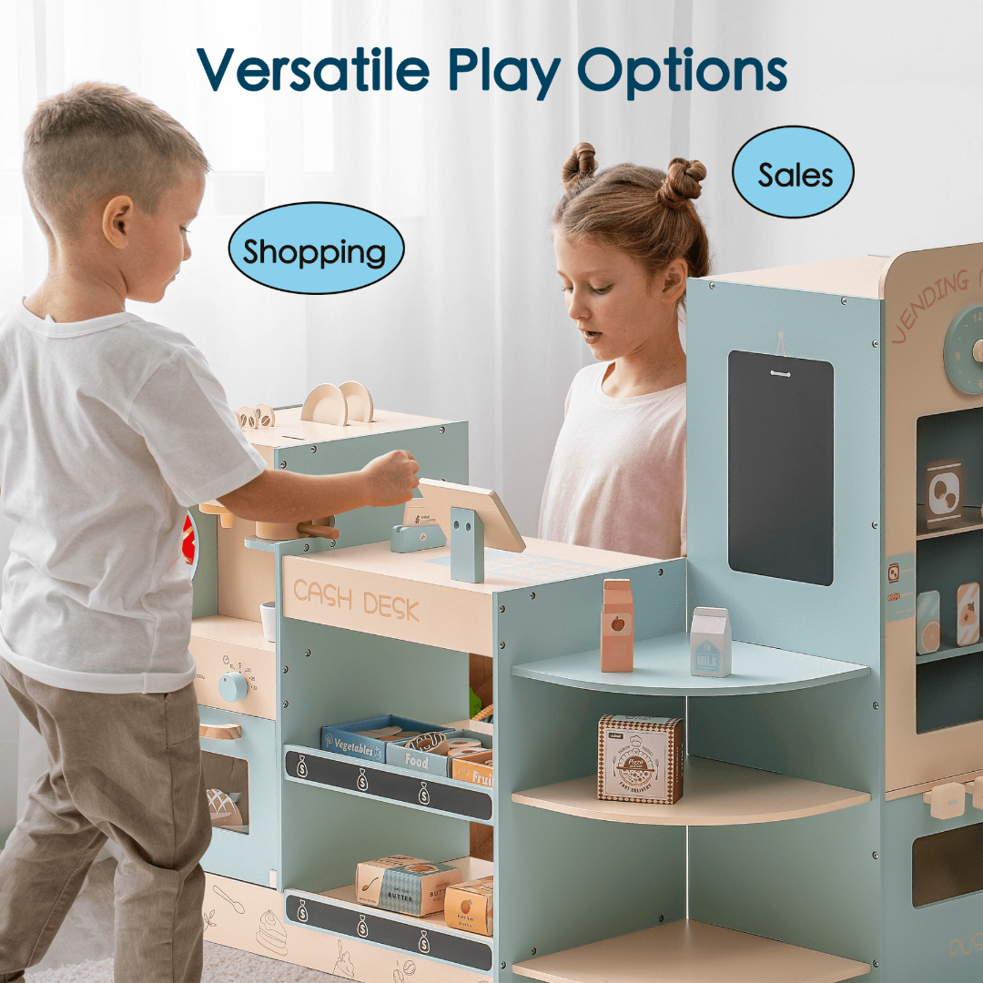 Wooden Coffee Shop Pretend Play Set For Kids