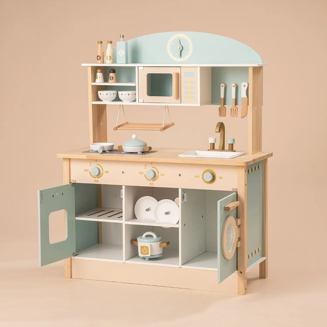 Wooden Kids Play Kitchen Set