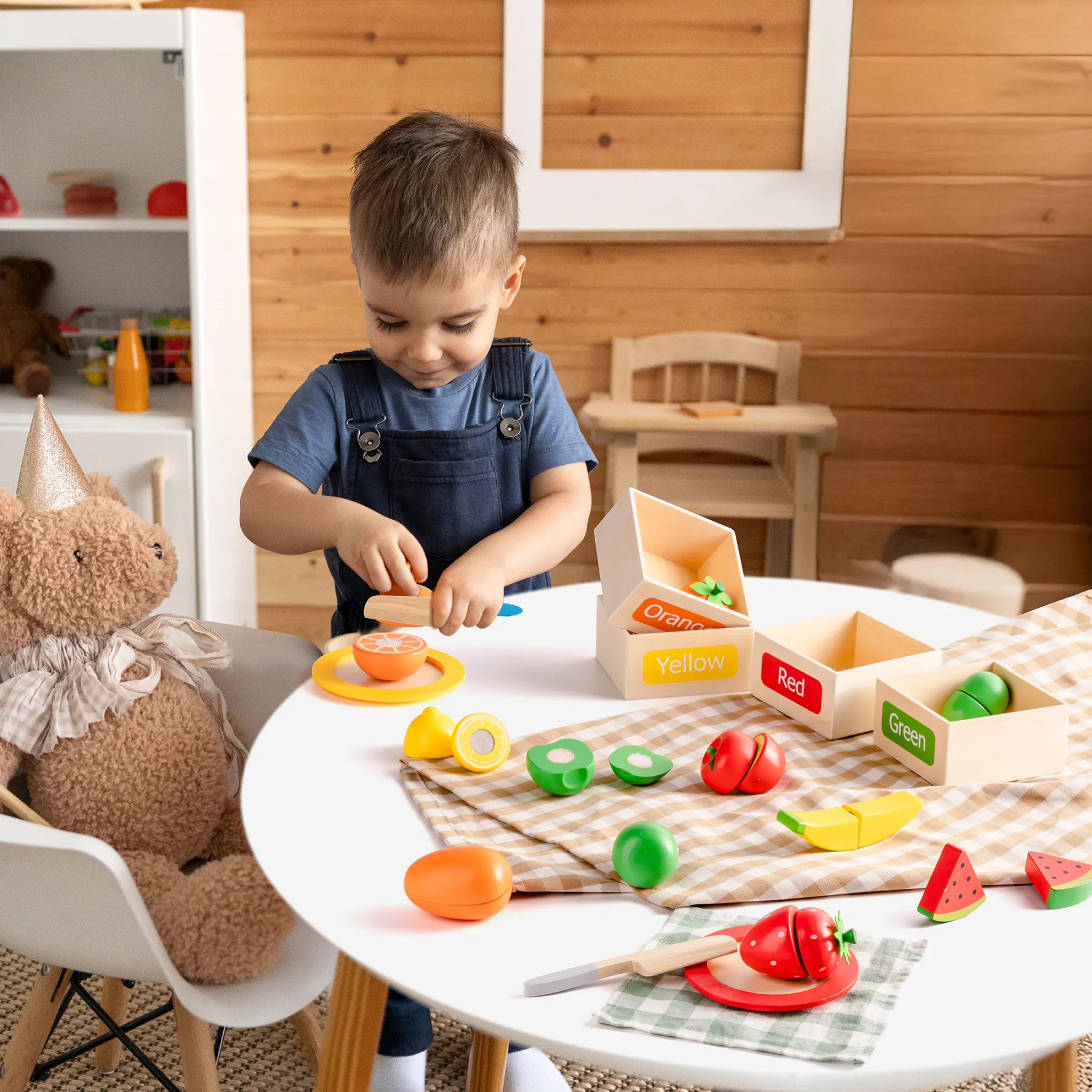 Wooden Fruit Slice Playset In Box
