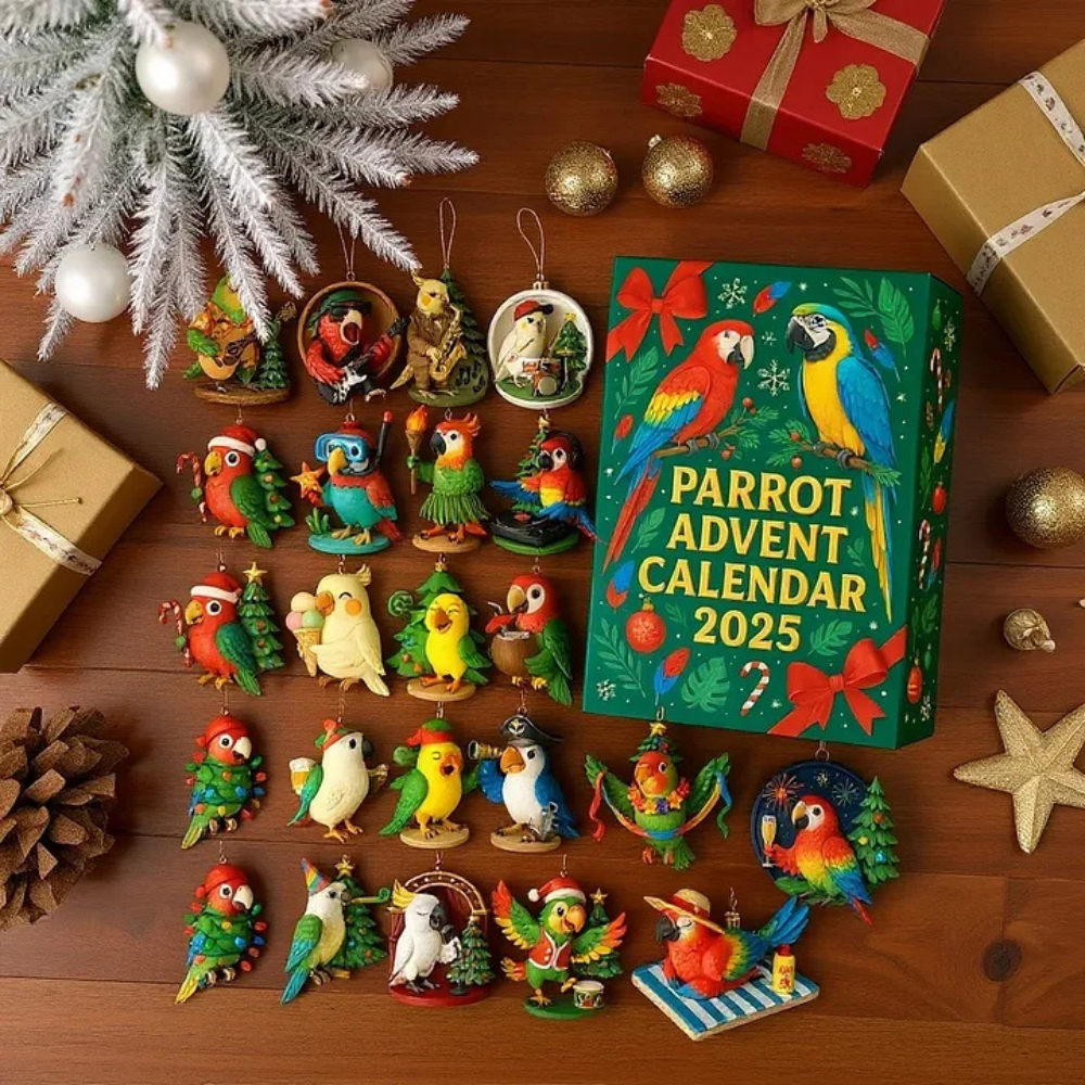 Parrot Figurine Advent Calendar 2025 With Miniature Bird Collectibles