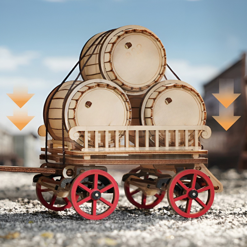 Steam Engine Mechanical Battery Powered 3D Wooden Puzzle