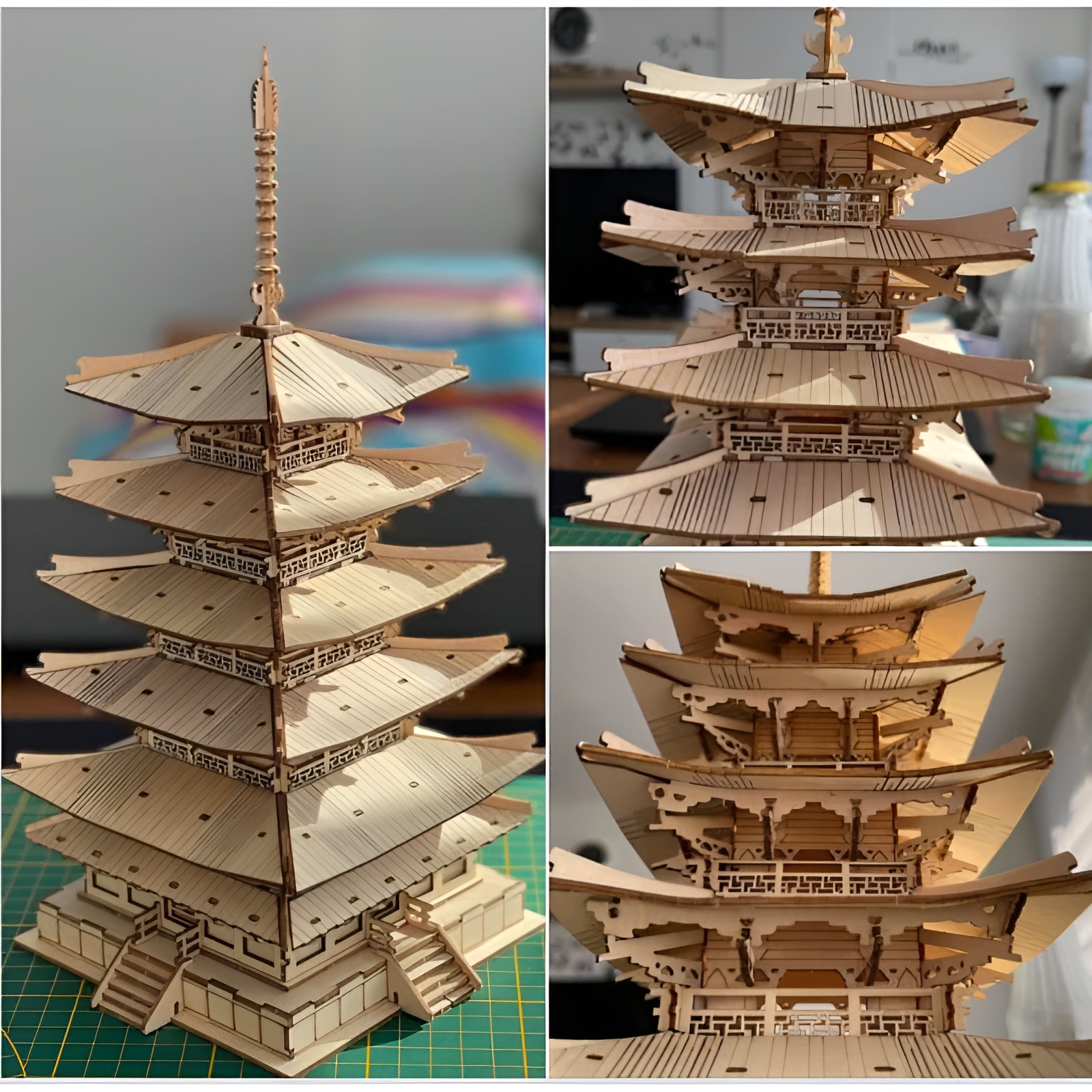 DIY Five-storied Pagoda 3D Wooden Puzzle