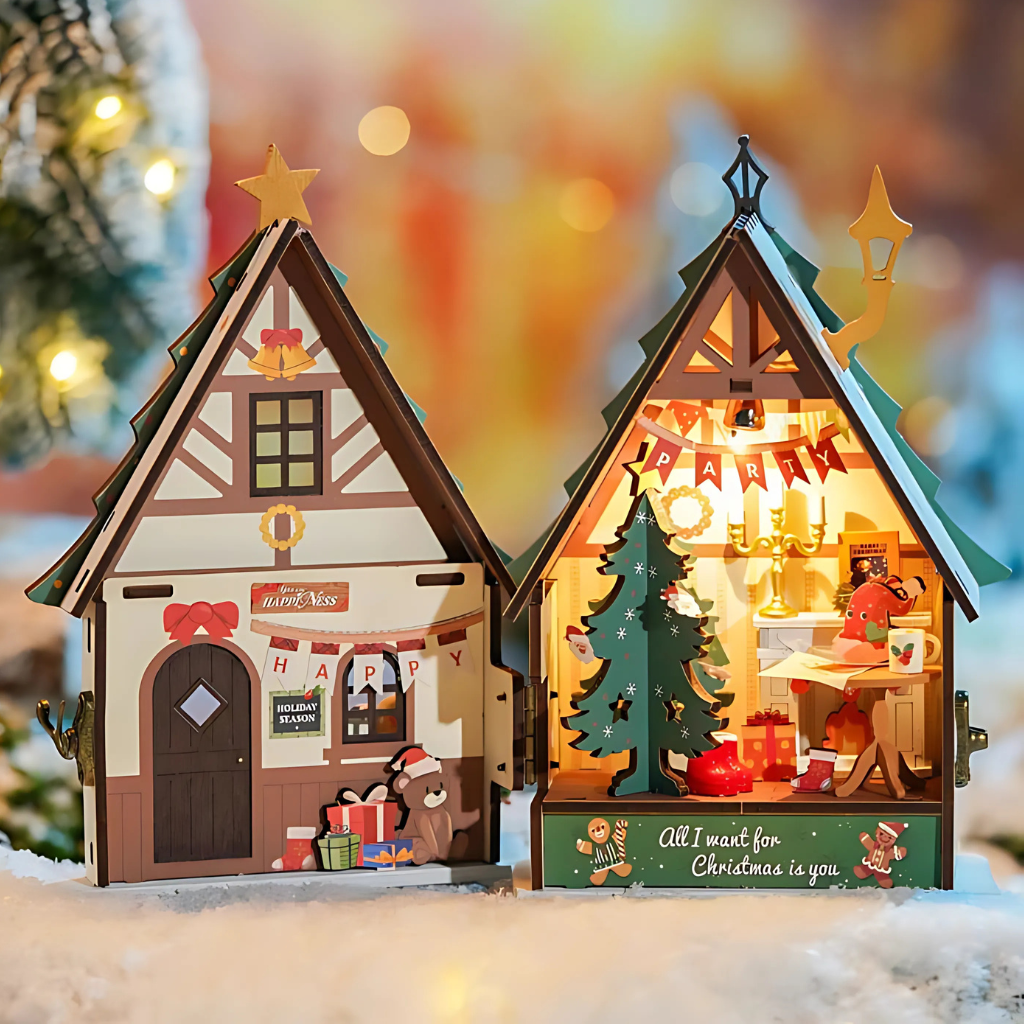 Twinkling Christmas House DIY Miniature House 
