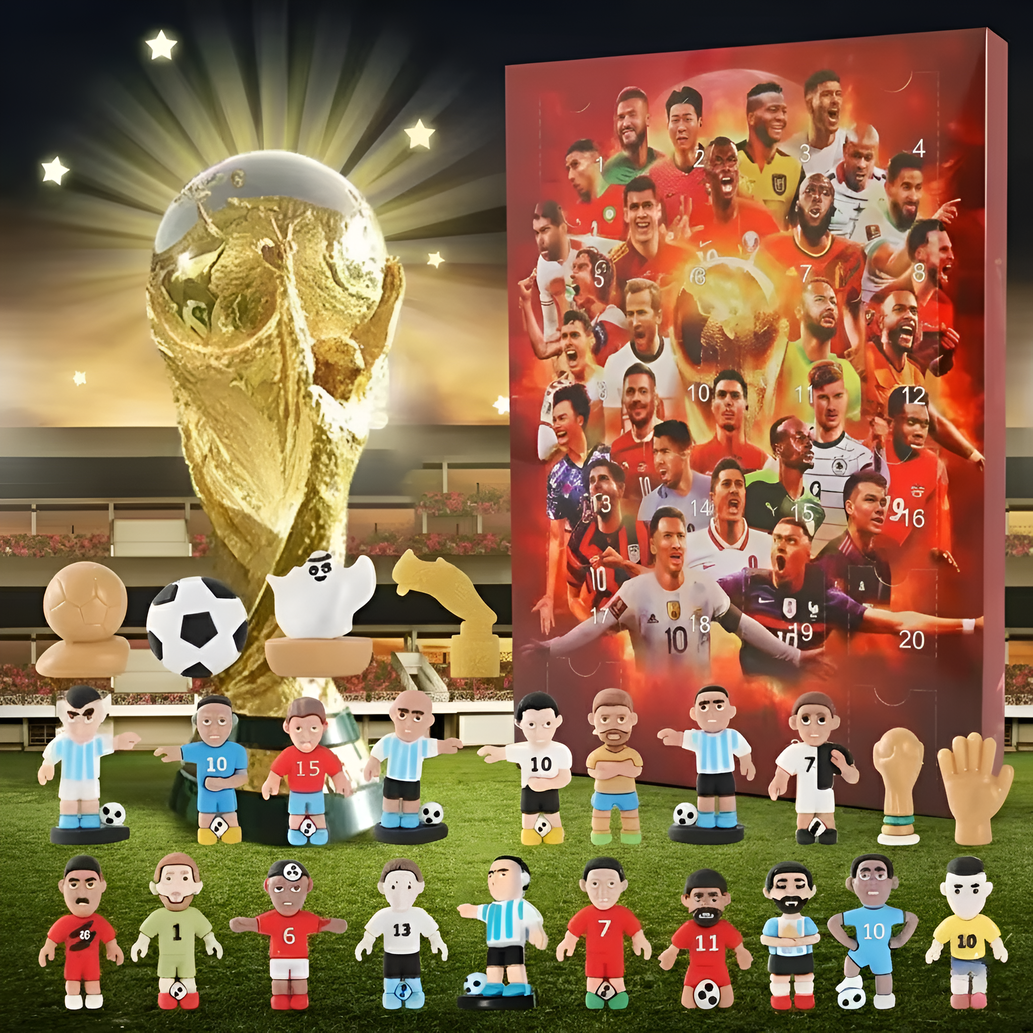 Soccer Holiday Countdown Calendar With Collector Figure Set