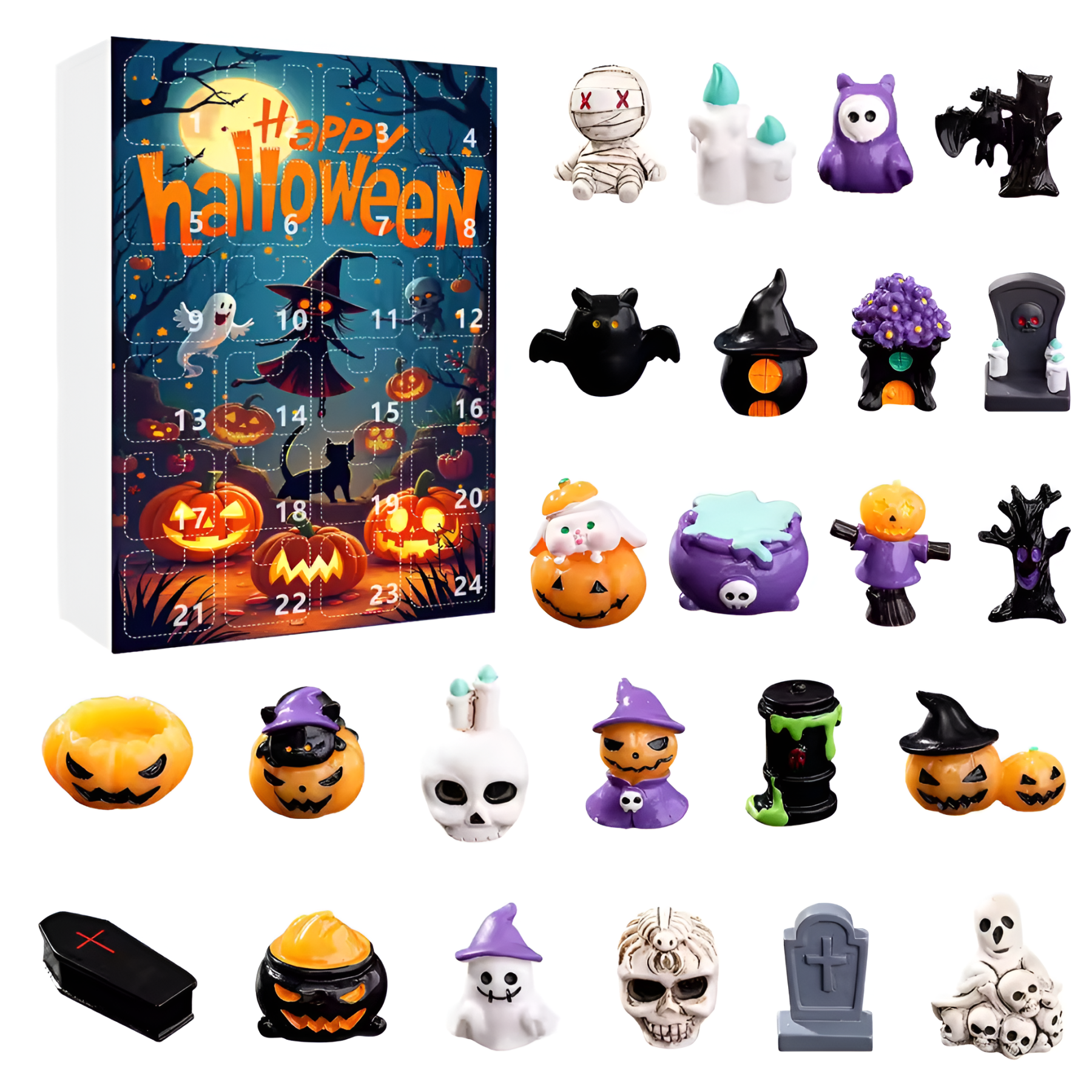 Halloween Advent Calendar With Daily Resin Display Figures