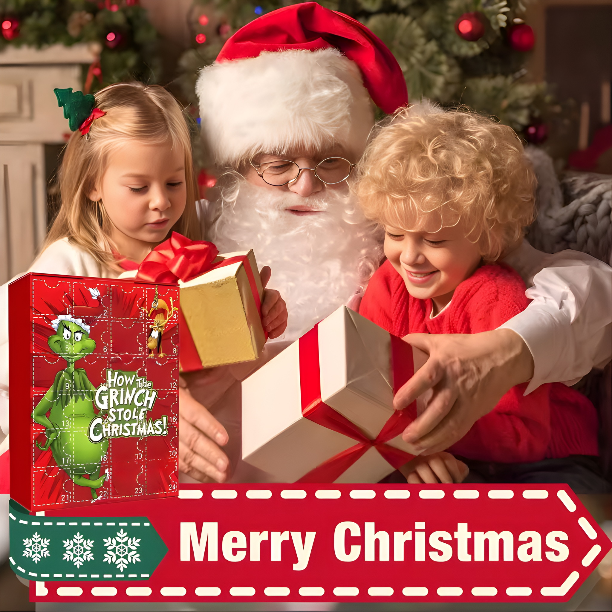 Christmas Cartoon Countdown Calendar With Daily Figurine Set