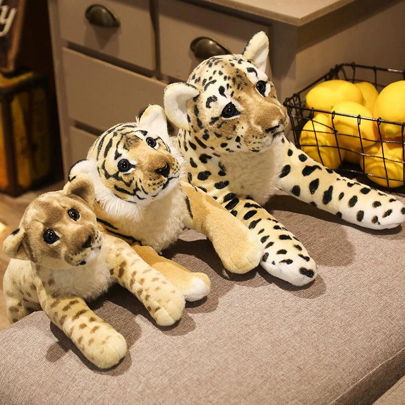 Wild Cats Plush Toy With Jungle Animal Pillow For Room Decor