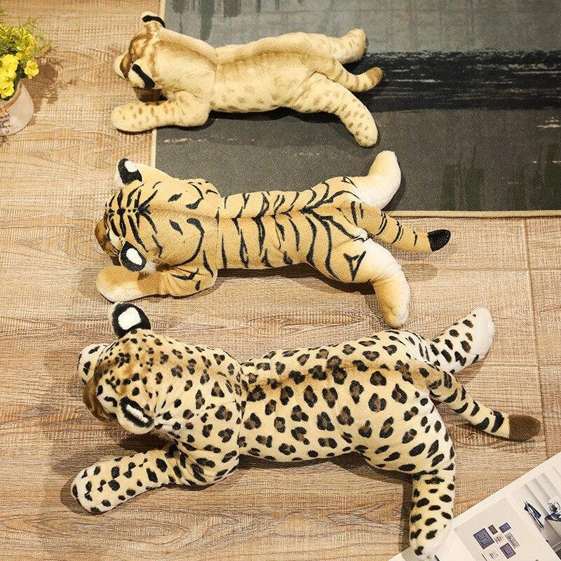 Wild Cats Plush Toy With Jungle Animal Pillow For Room Decor