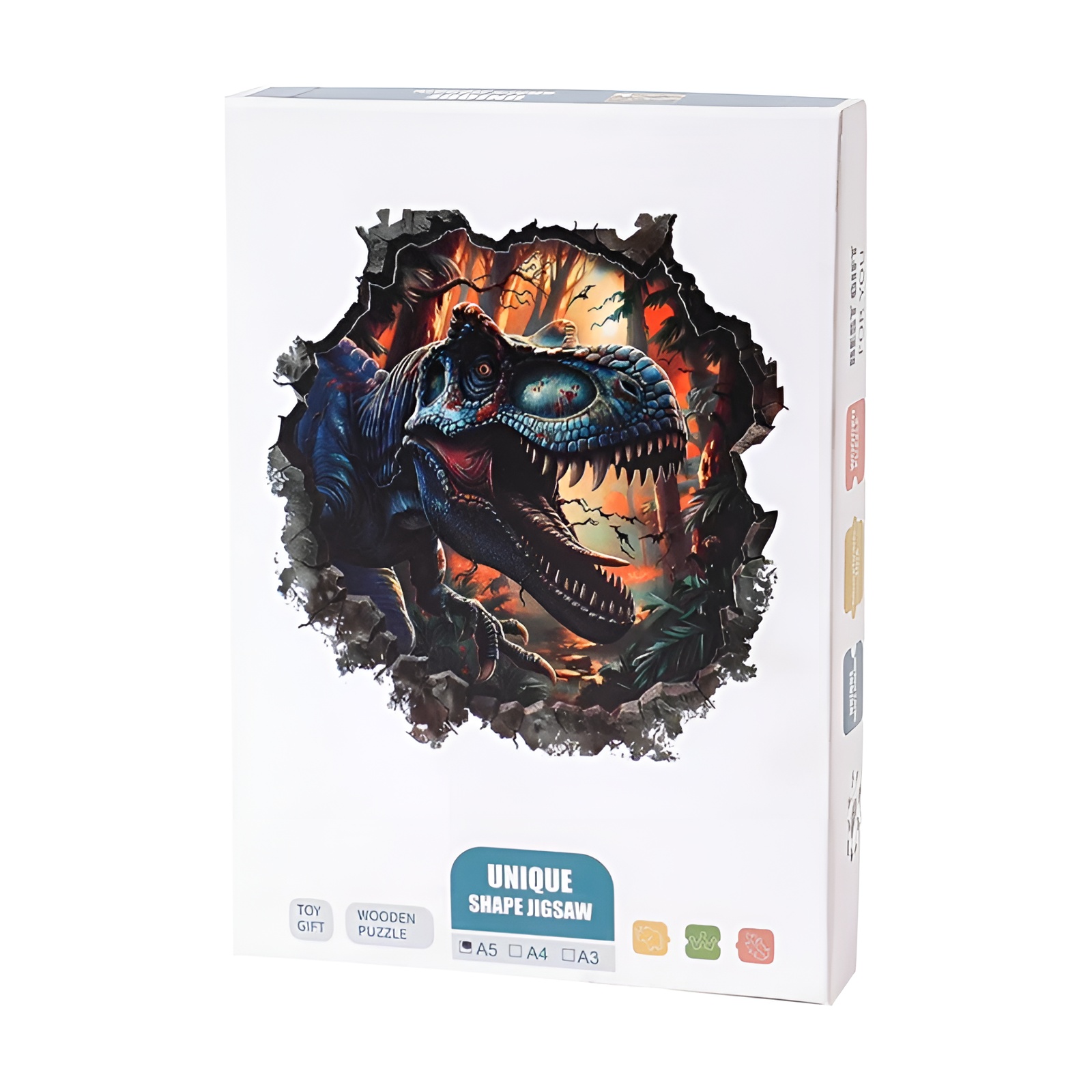 Wall Breaking T Rex Wooden Jigsaw Puzzle