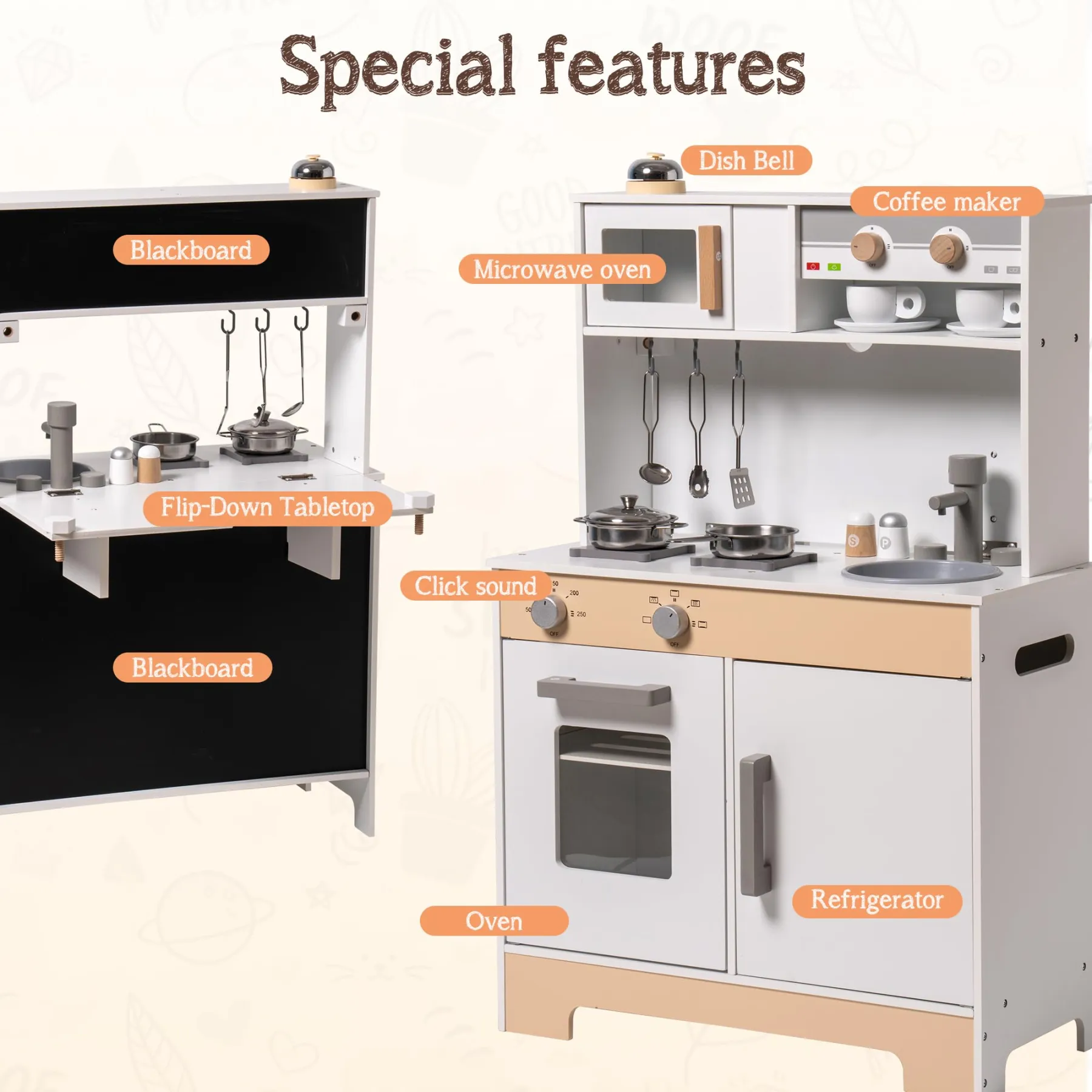 Wooden Cooking Station Playset For Children