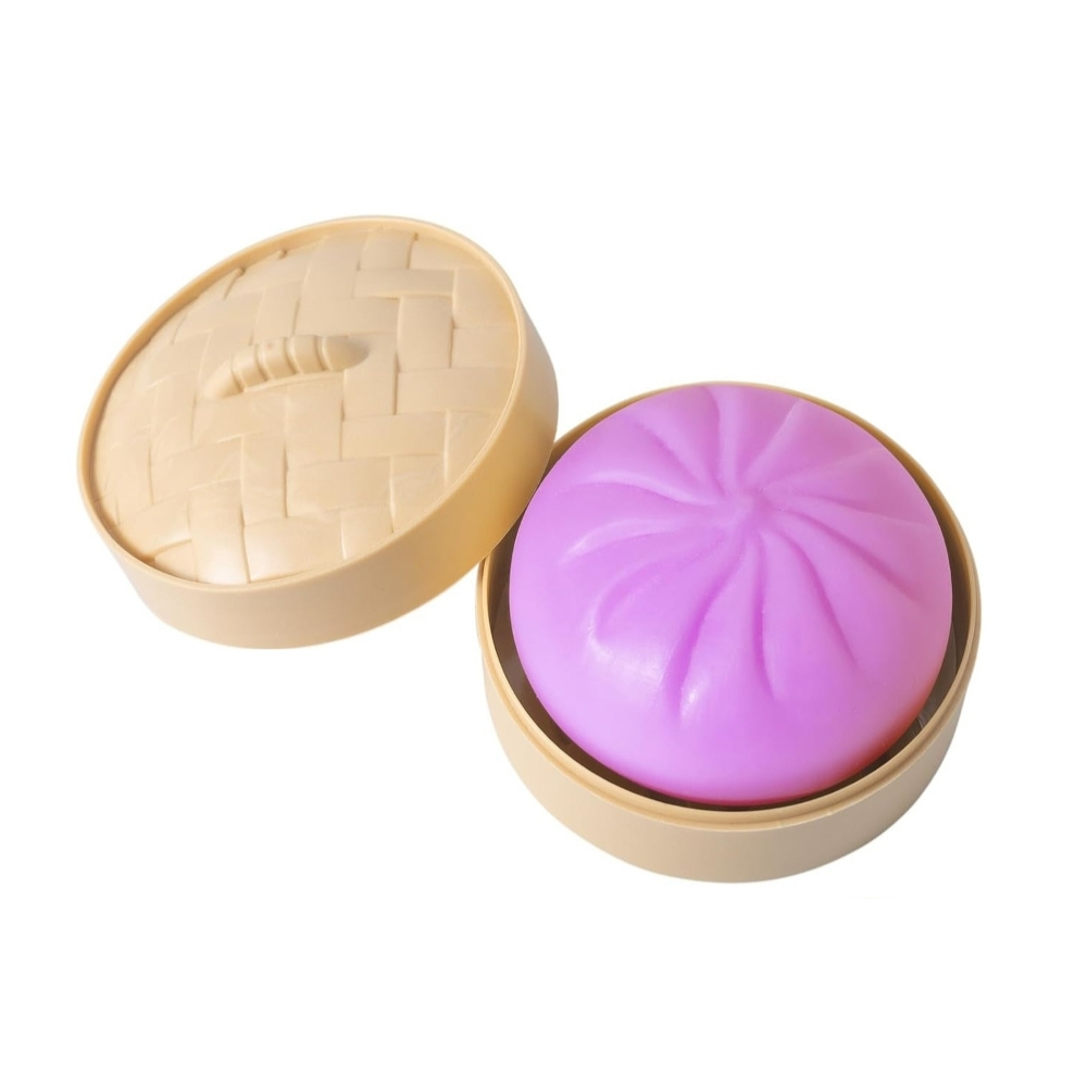 Dumpling Squishy Fidget Squeeze Toy With Round Storage Box