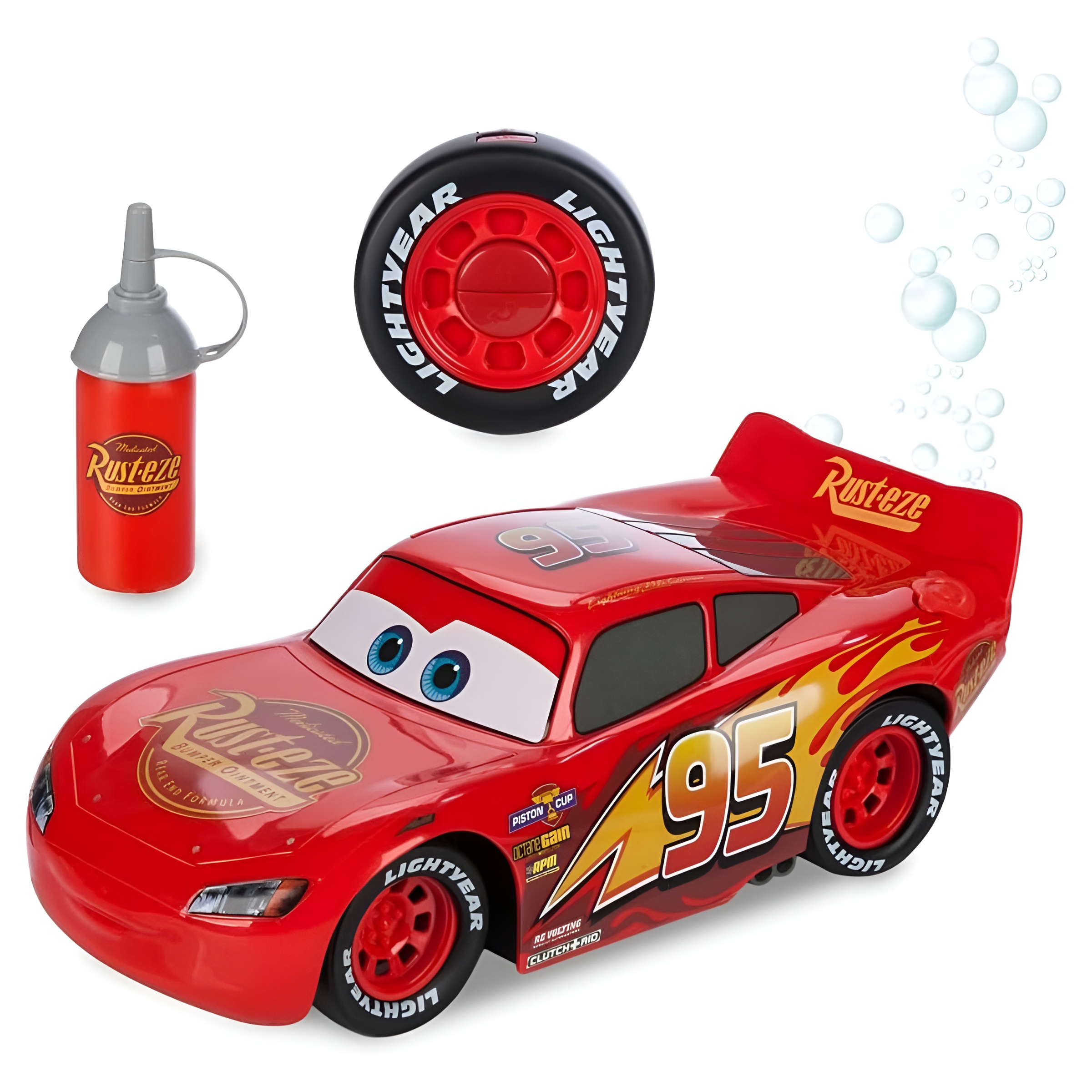 Lightning McQueen Remote Control Car With Bubble Blowing Function And Light Up Wheels