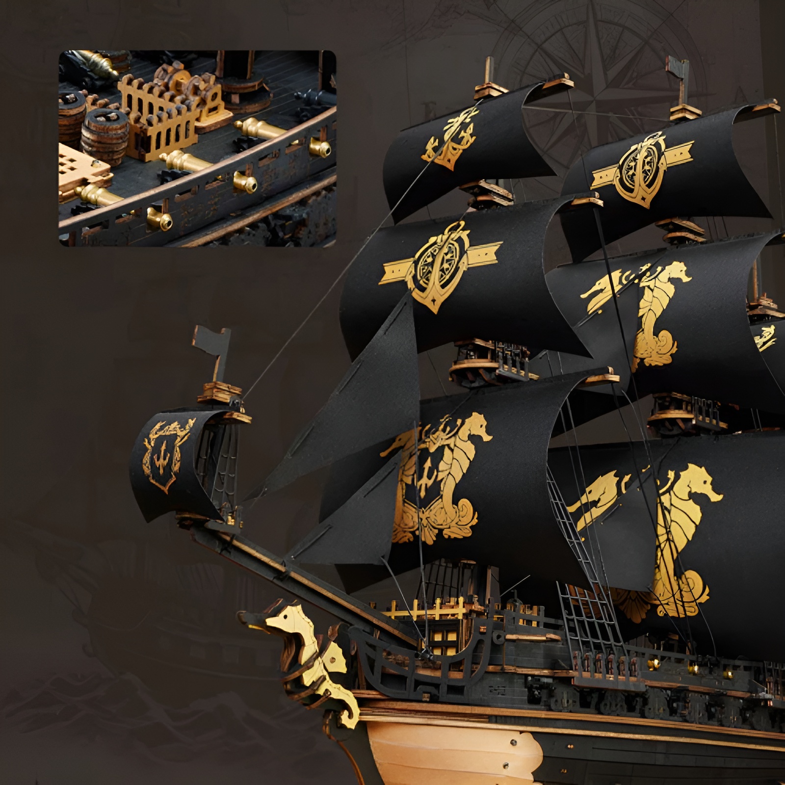 The Seahorse Barque 3D Wooden Puzzle