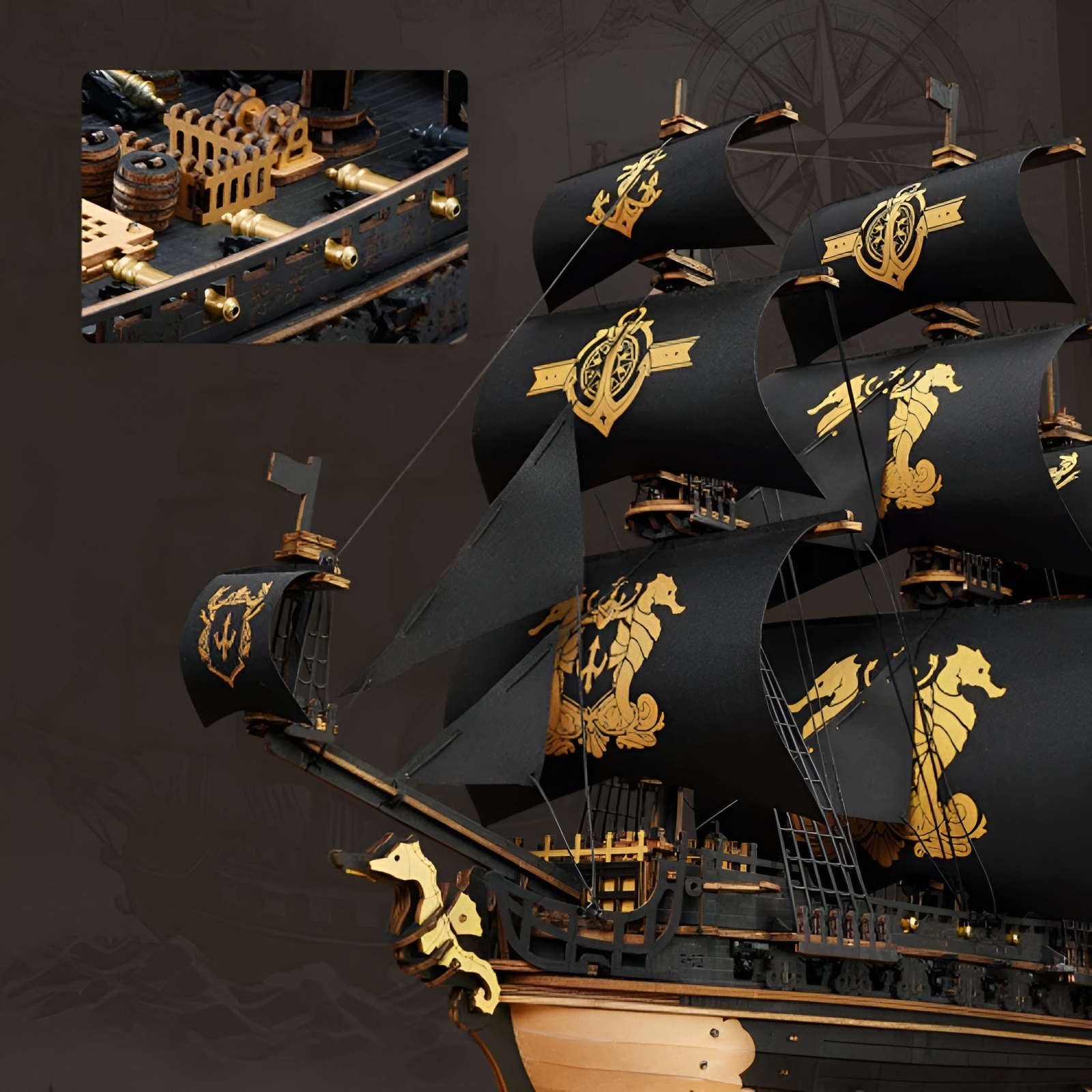 The Seahorse Barque 3D Wooden Puzzle