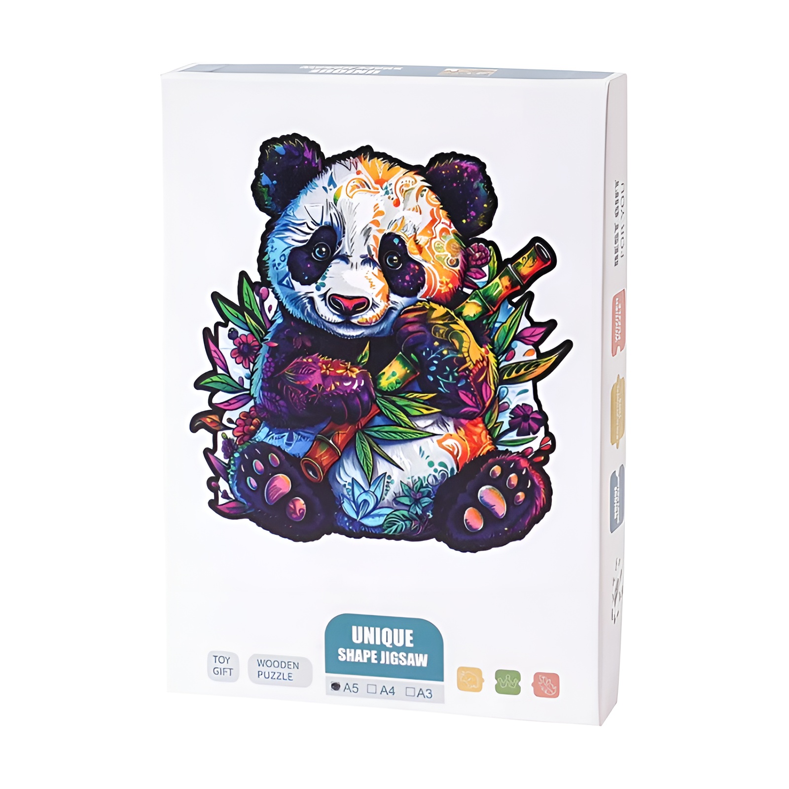 Floral Panda Wooden Jigsaw Puzzle