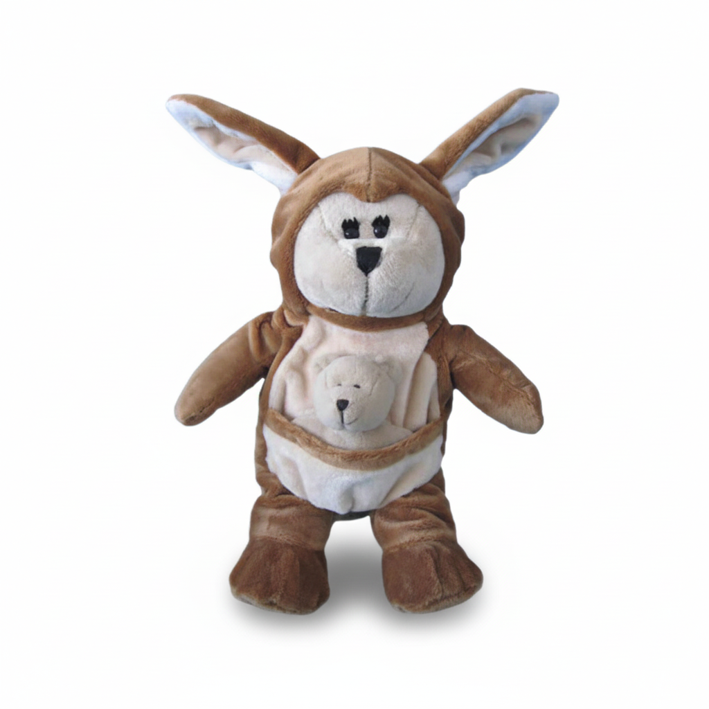 Soft Kangaroo Stuffed Toy With Pouch Bear