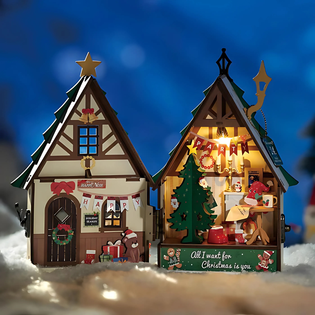 Twinkling Christmas House DIY Miniature House 
