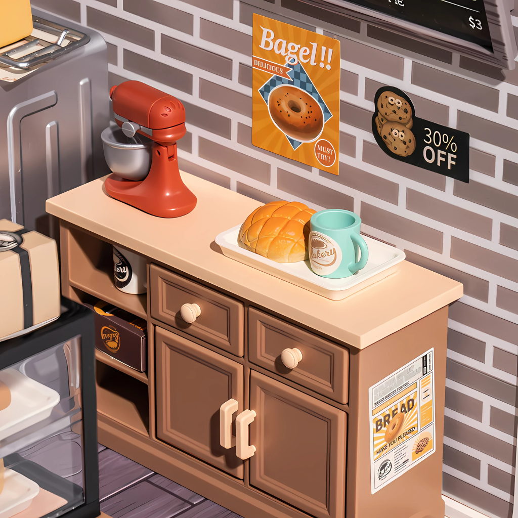 Super Creator Golden Wheat Bakery DIY Miniature House Kit