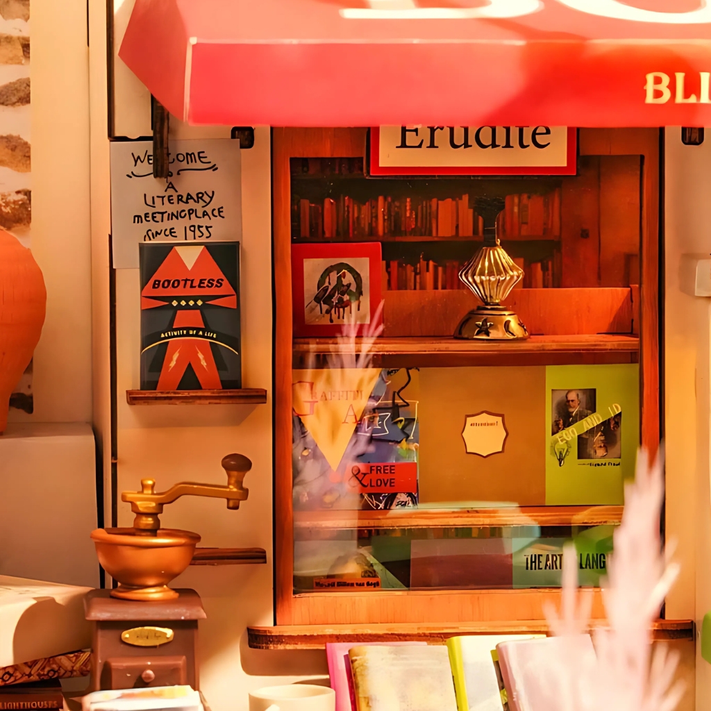Corner Bookstore DIY Miniature House Kit