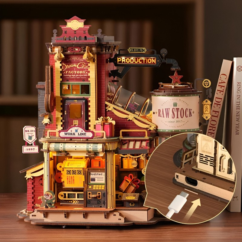 Christmas Dream Gift Factory Wooden Music Box