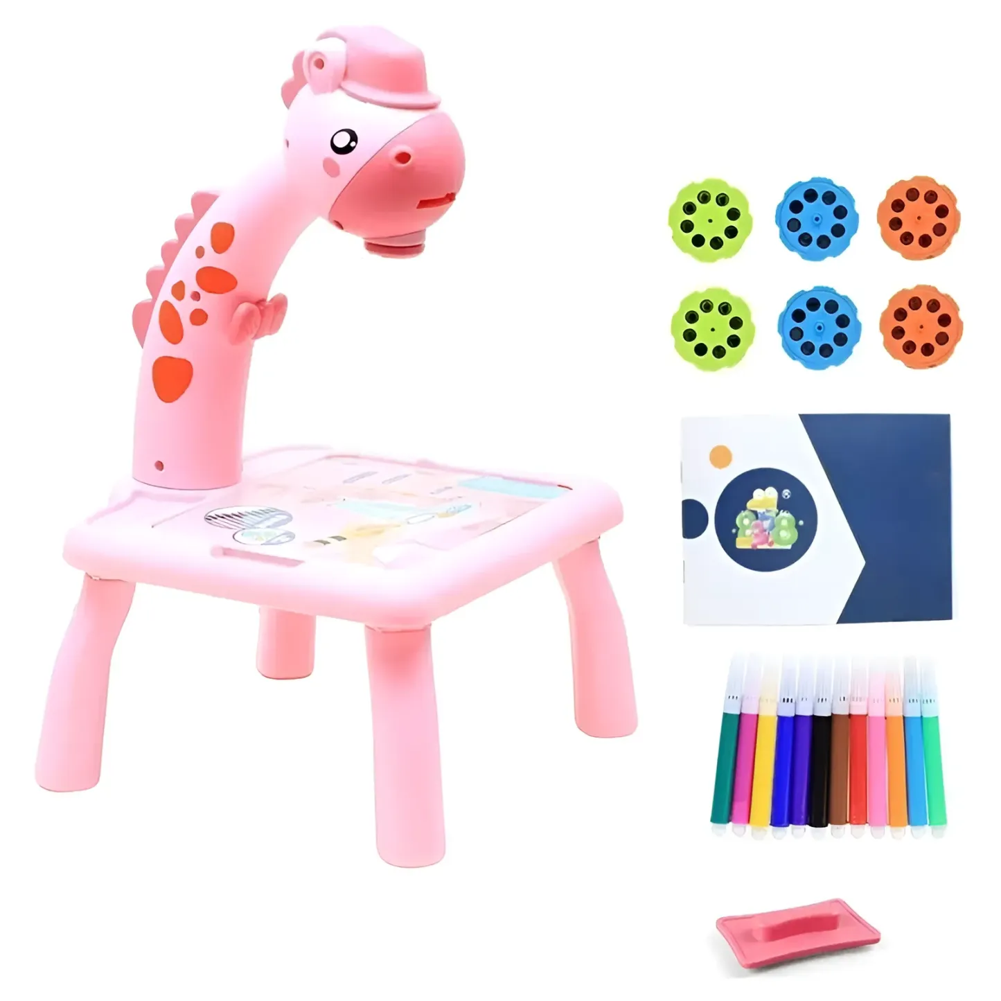 LED Projector Art Drawing Table For Kids With Slides And Pens