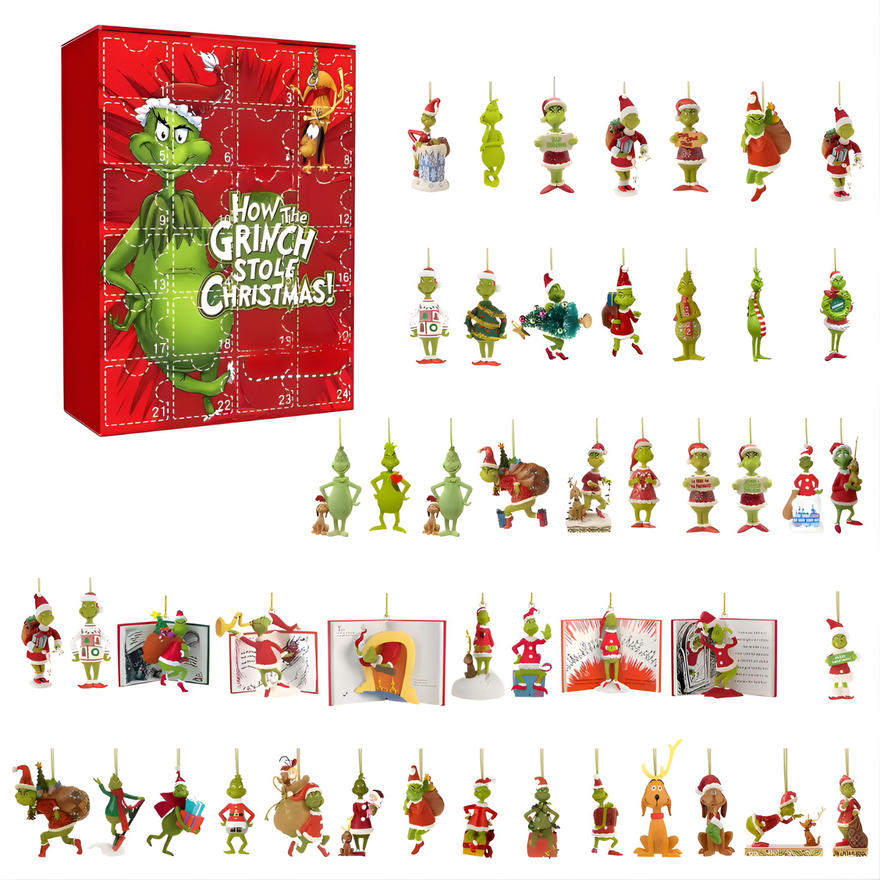 Christmas Cartoon Countdown Calendar With Daily Figurine Set