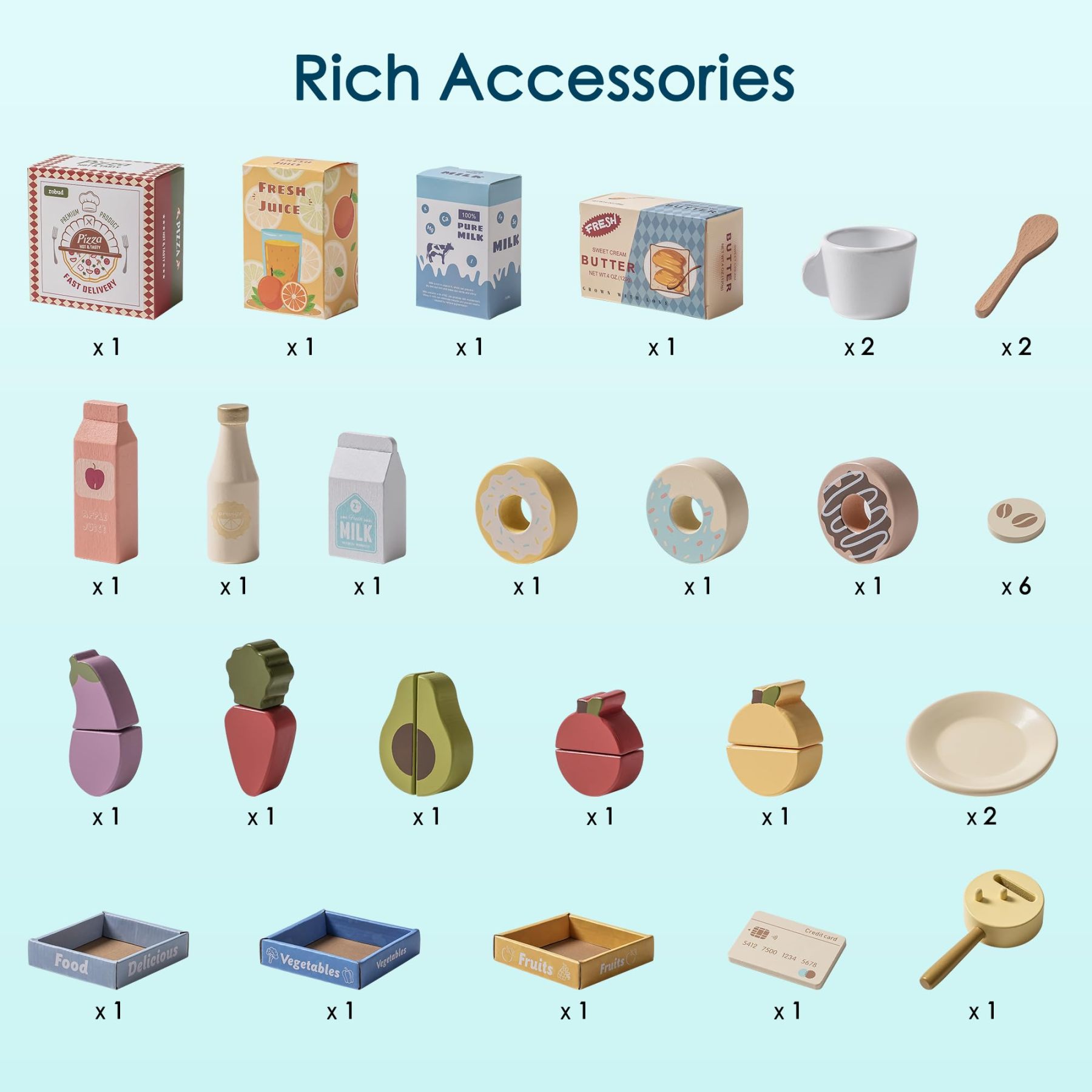 Wooden Coffee Shop Pretend Play Set For Kids