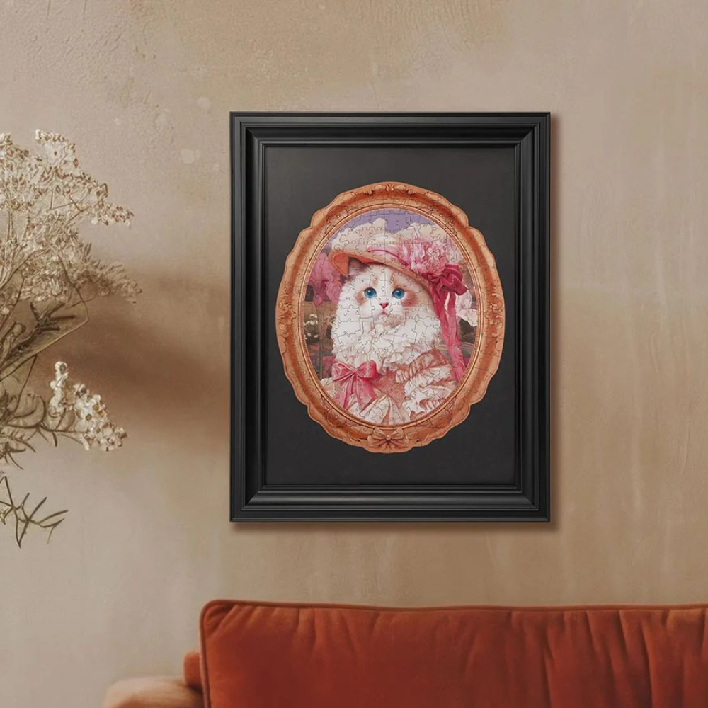 Springtime Kitty Portrait Wooden Jigsaw Puzzle