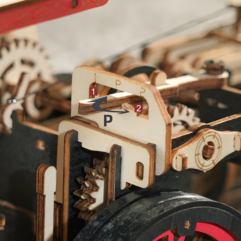 Steam Engine Mechanical Battery Powered 3D Wooden Puzzle