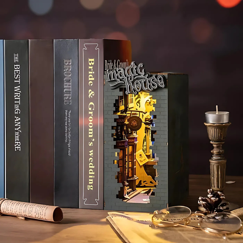 Stories In Books Series Book Nook Shelf Insert Kit for Home