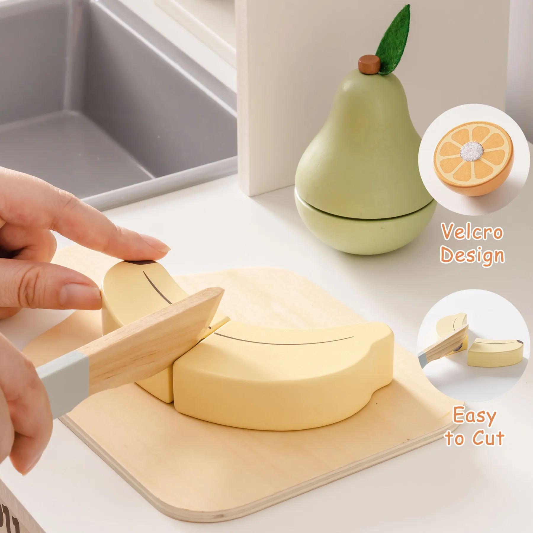 Wooden Play Food Fruit Set for Kids