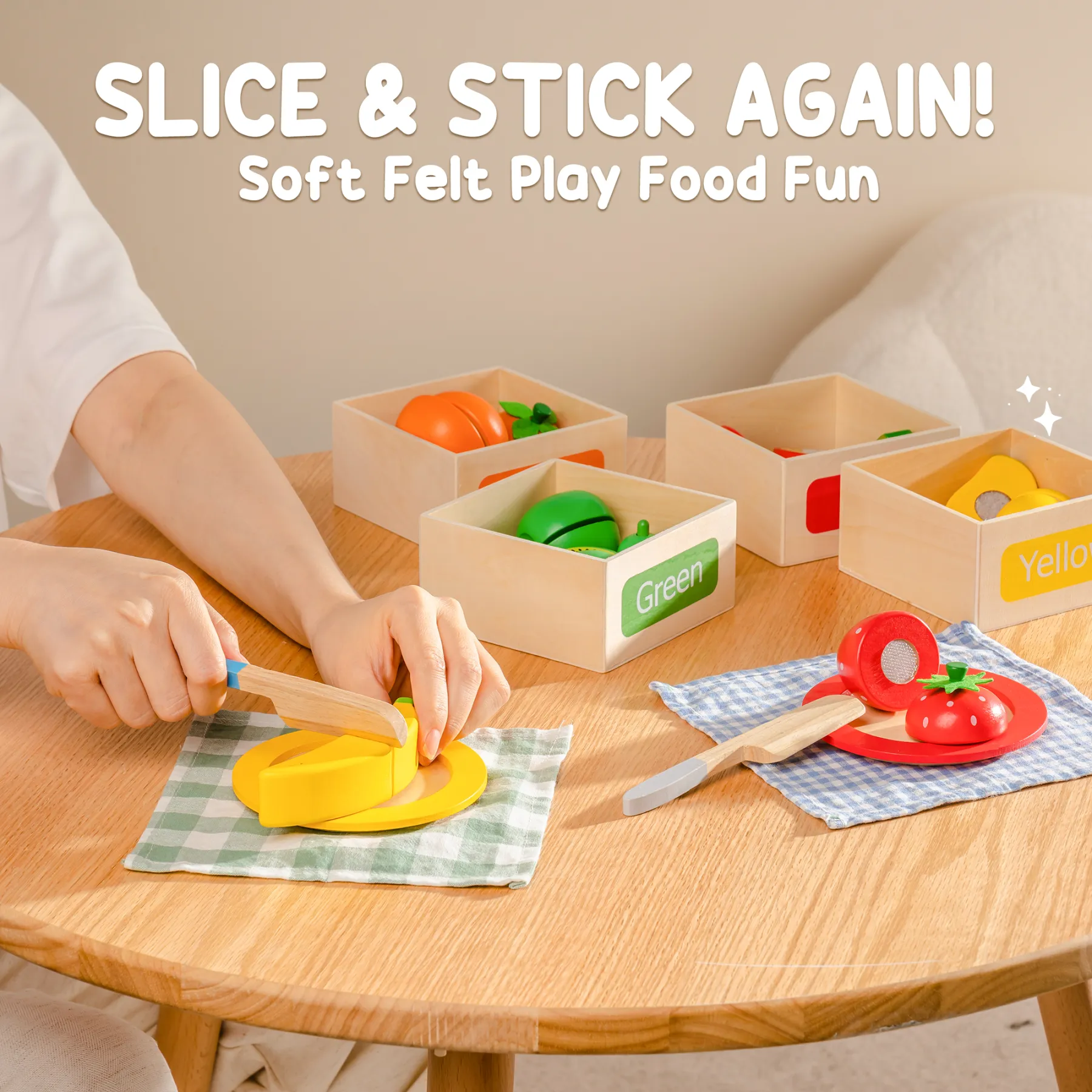 Wooden Fruit Slice Playset In Box
