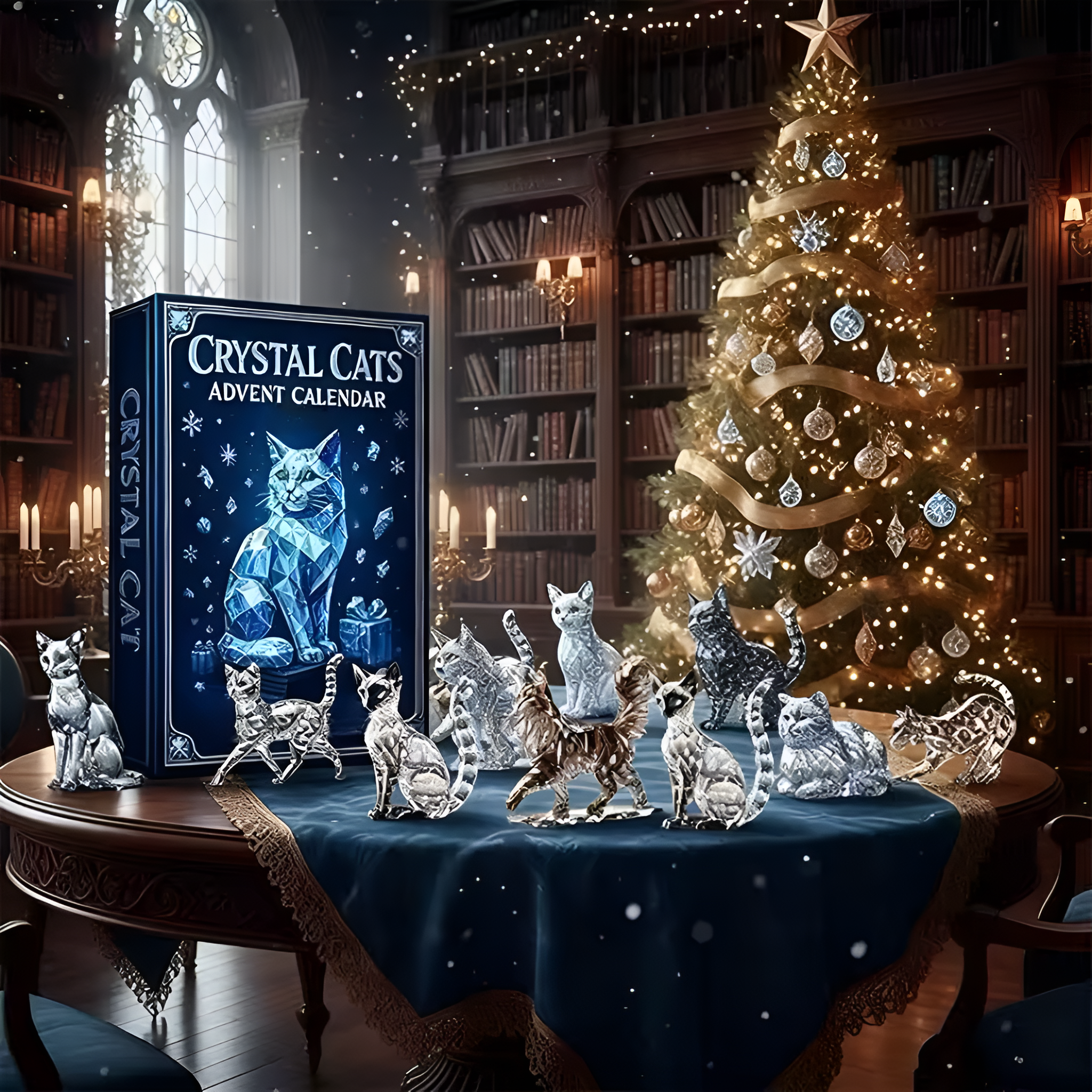 Crystal Cat Advent Calendar With Acrylic Figurine Set