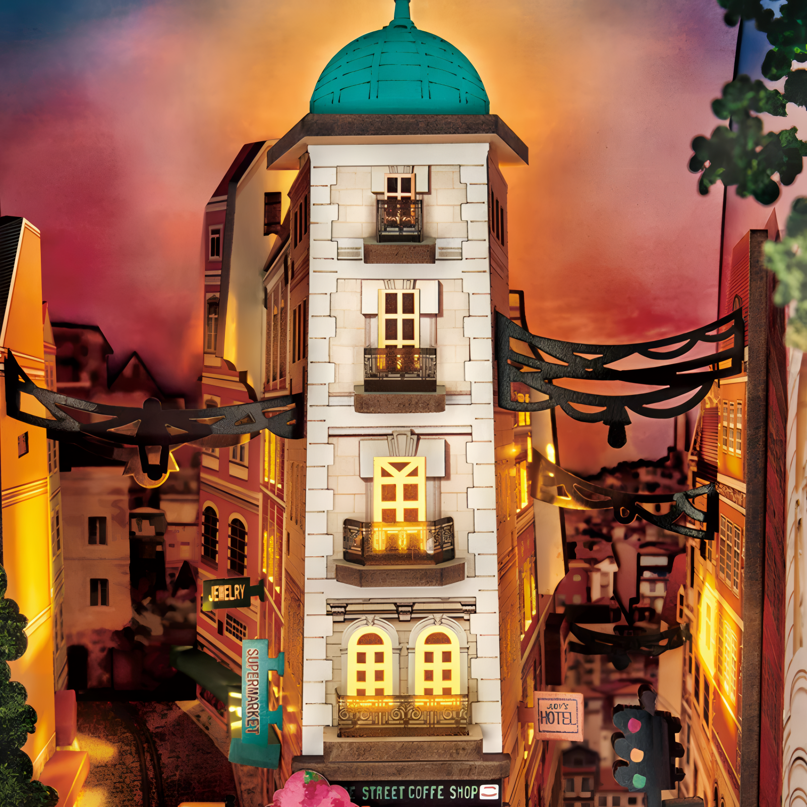 Street Scene DIY Book Nook Shelf Insert