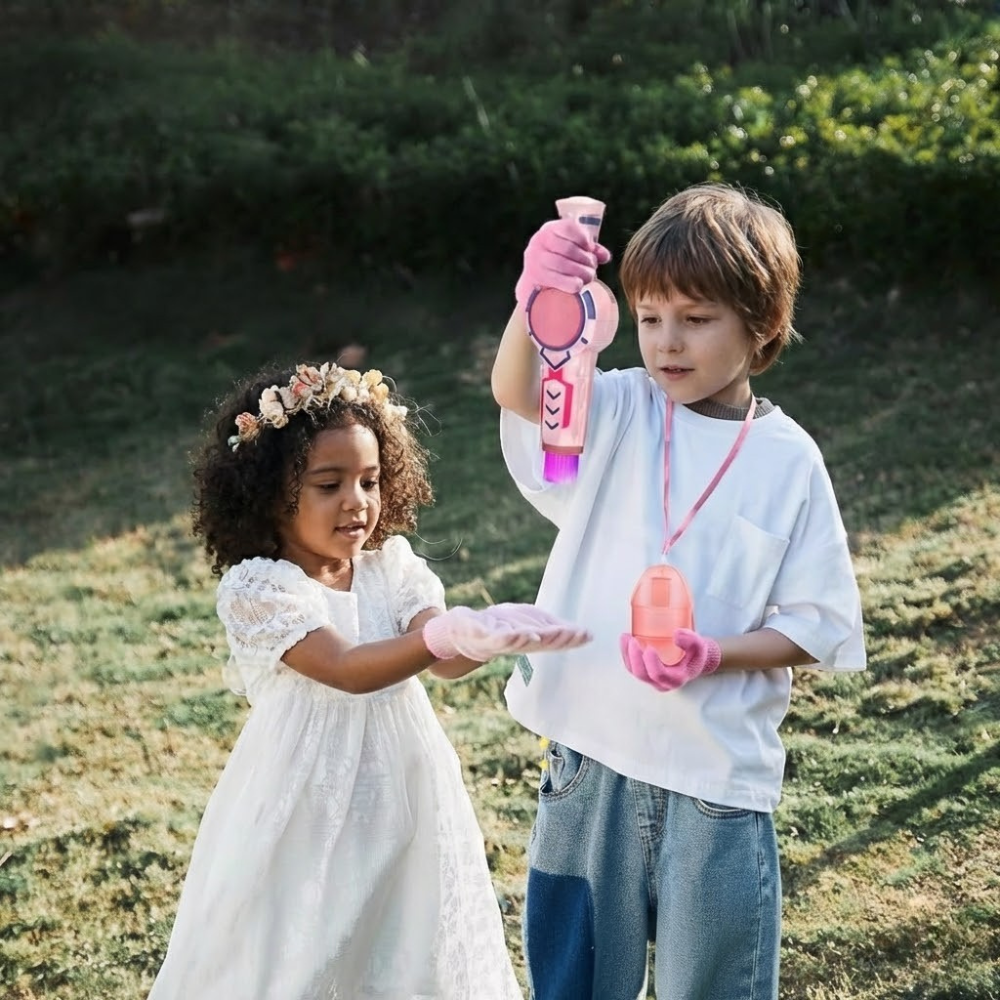 Magic Smoke Bubble Machine Wand With Gloves For Kids
