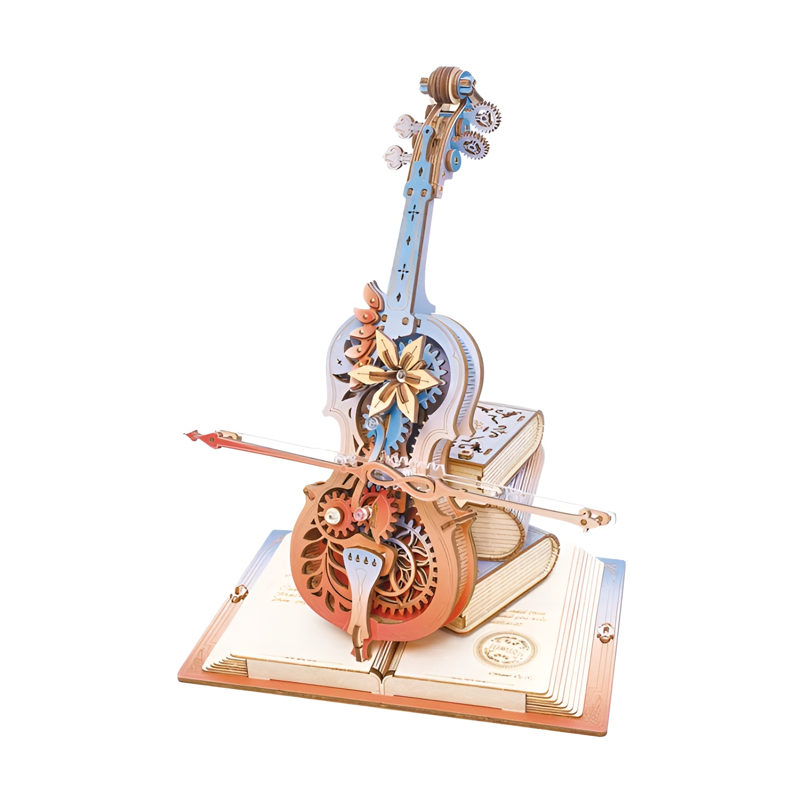 Magic Cello Mechanical Music Box 3D Wooden Puzzle