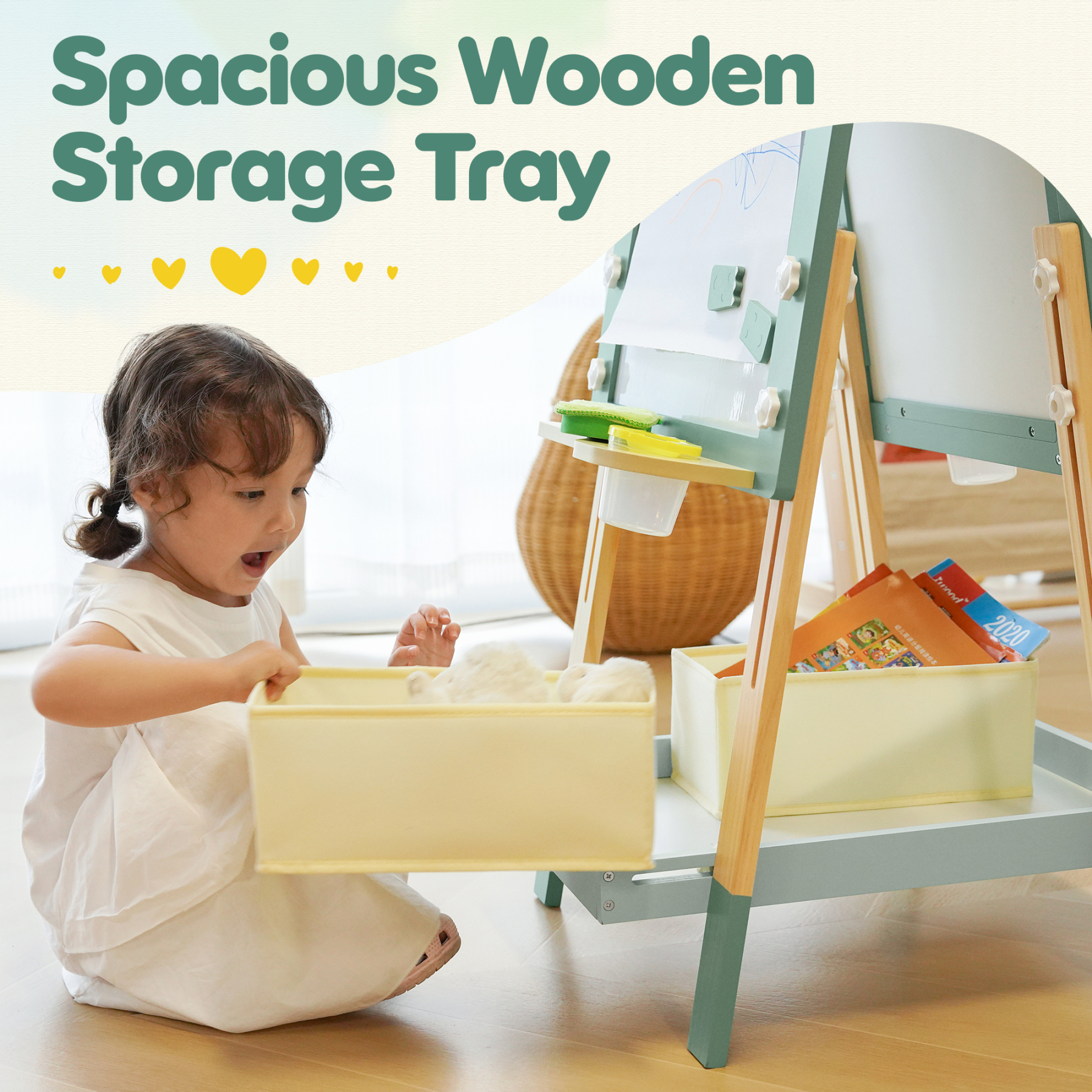 Wooden Adjustable Crocodile Easel For Kids