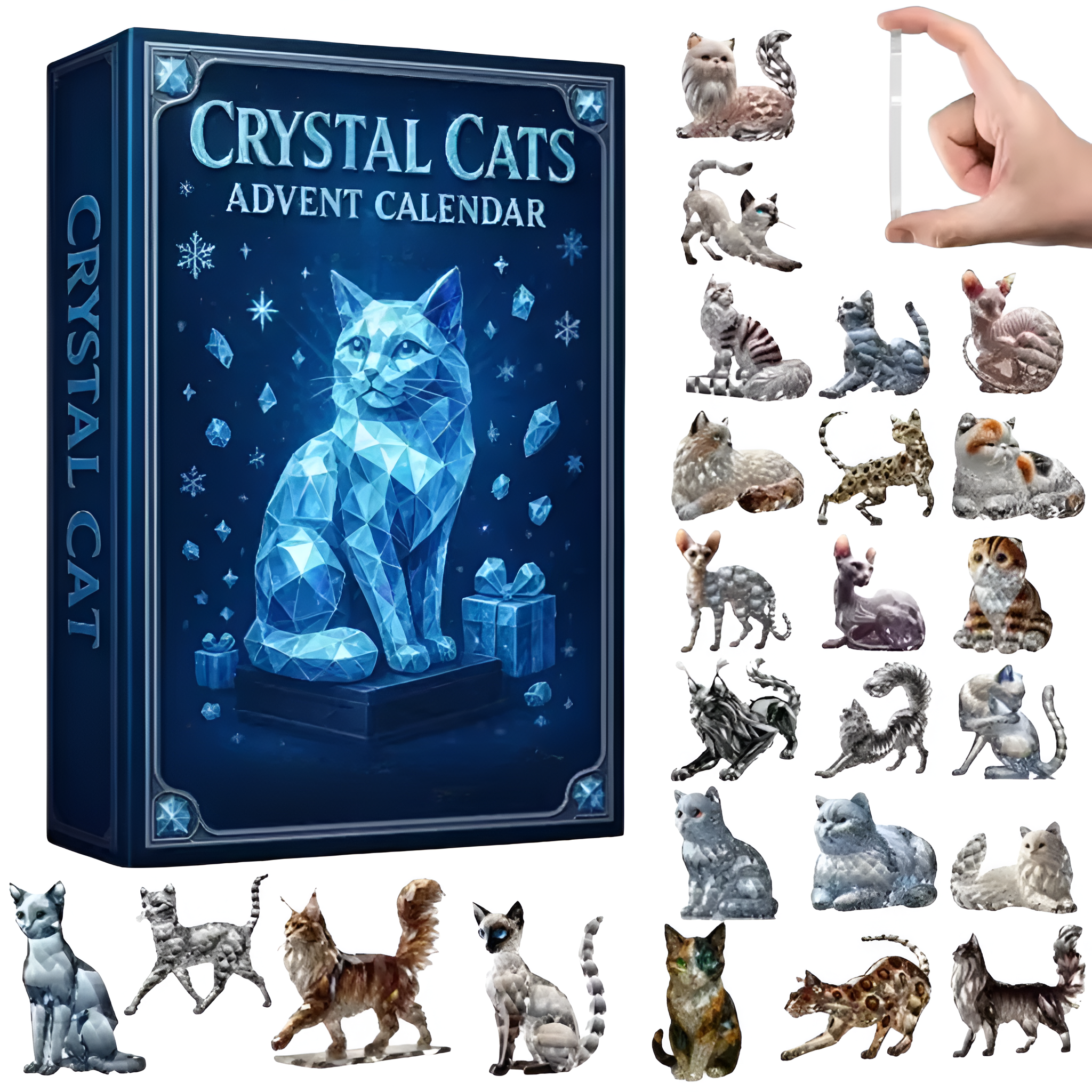 Crystal Cat Advent Calendar With Acrylic Figurine Set