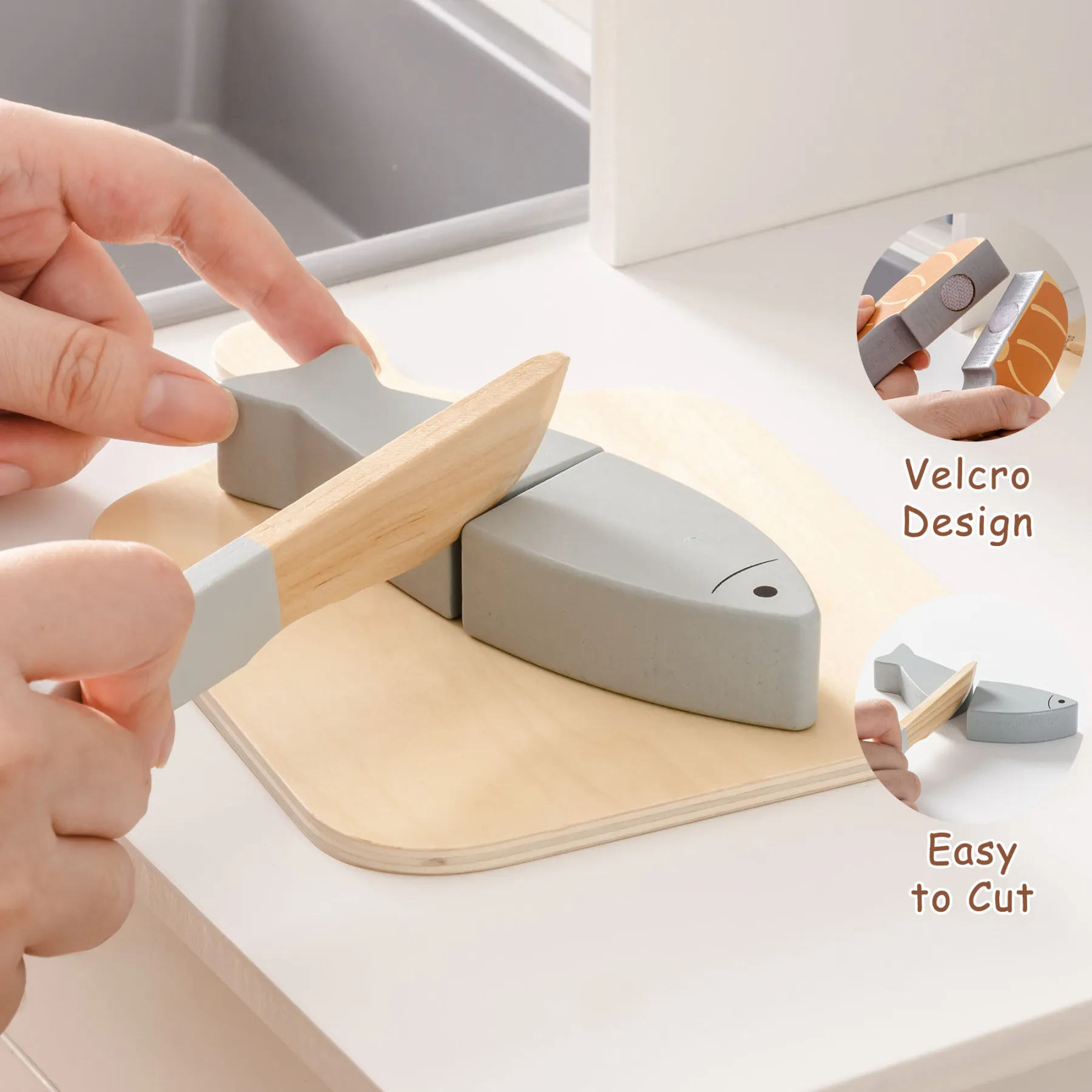 Wooden Play Food Meat Set for Kids