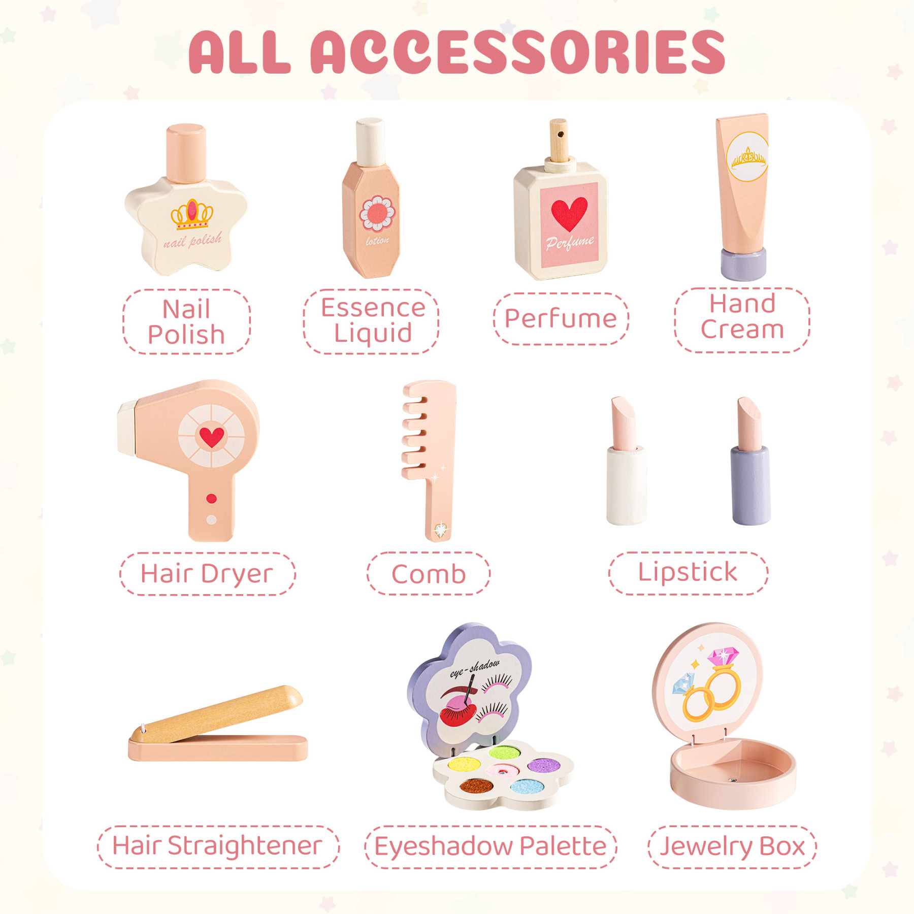 Wooden Princess Dressing Table With Mirror