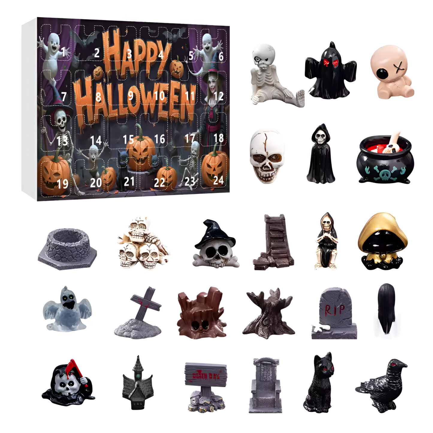 Halloween Advent Calendar With Daily Resin Display Figures