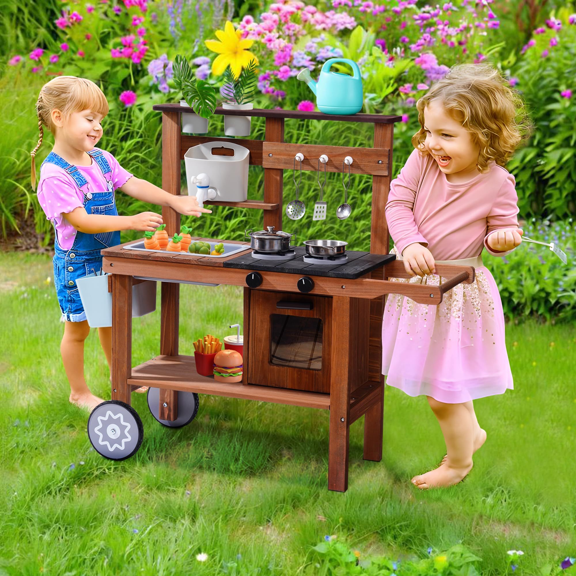 Outdoor Mud Play Kitchen With Wheels
