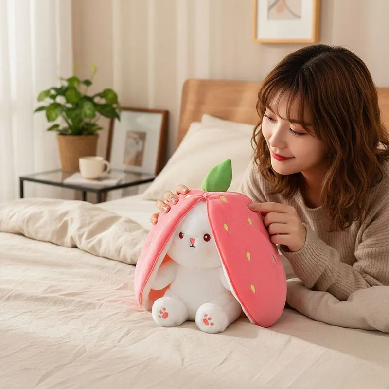 Strawberry bunny plush toy