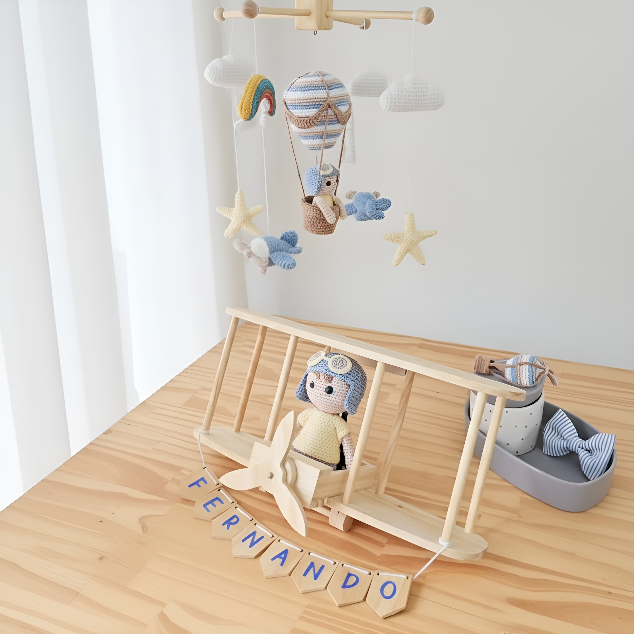 Hot Air Balloon Baby Crib Decor