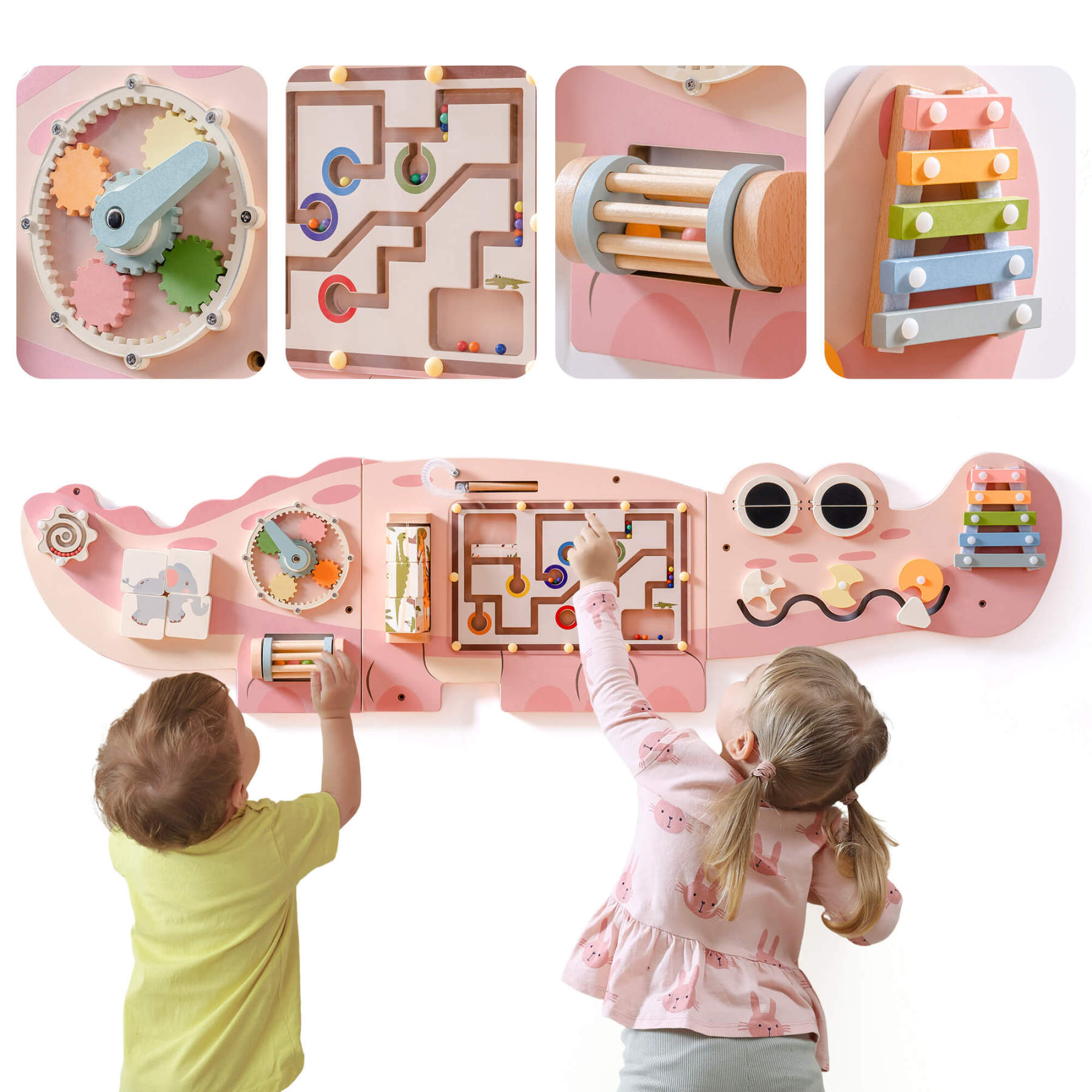 Montessori Wooden Wall Busy Board For Toddlers